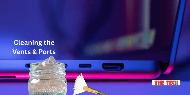 A laptop and cleaning gel with cleaning brush