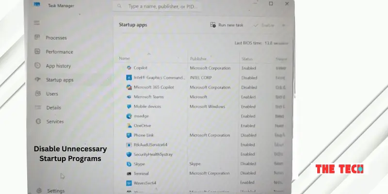 Disable Unnecessary Startup Programs